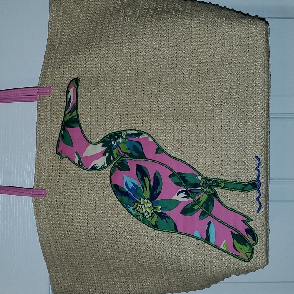 Vera Bradley Straw Seashore Tote Tropical Paradise - Picture 2 of 6
